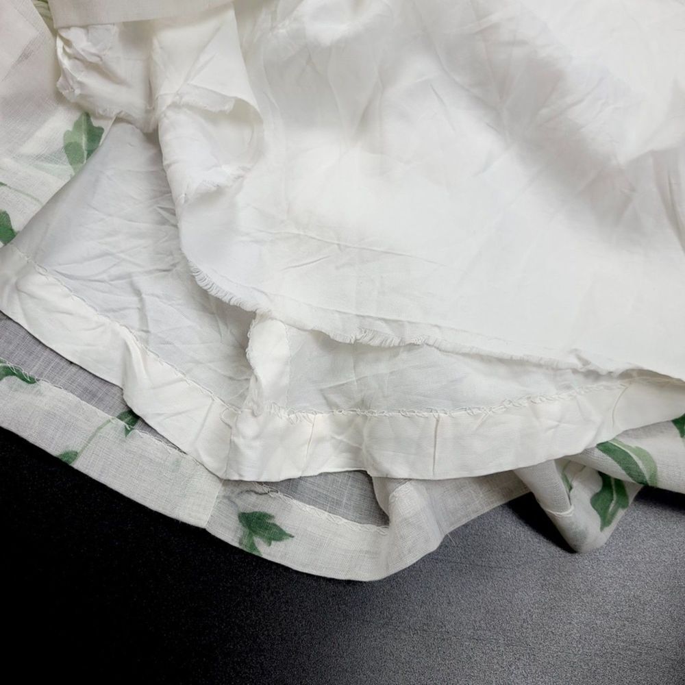 VINTAGE 90s Victorian Cottagecore High Neck Button Down Maxi Dress White Floral - Picture 9 of 11